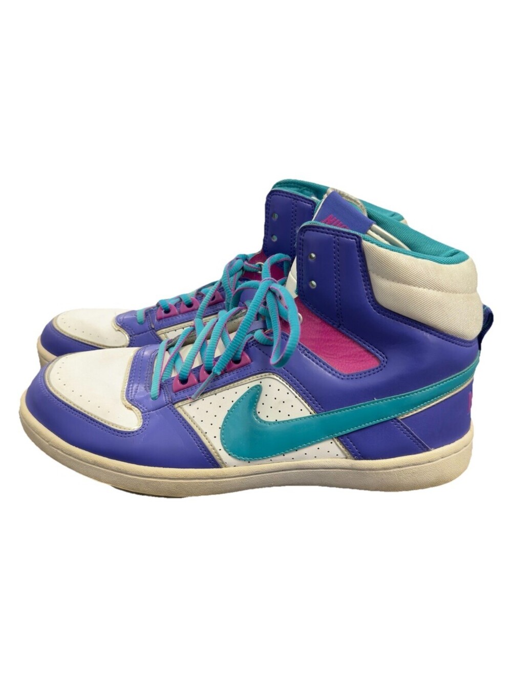 Nike Vintage High Top Sneakers Purple Teal Pink White Mens Size 12 365949-531